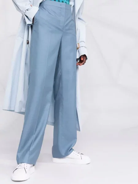 Pantaloni Ferragamo de mătase albastru