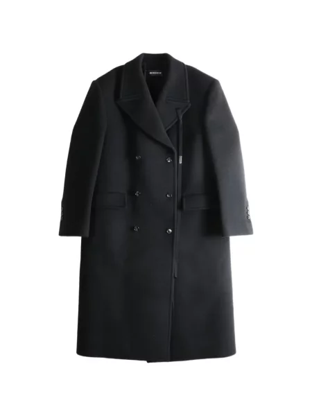 Palton Ann Demeulemeester cu două rânduri de nasturi negru