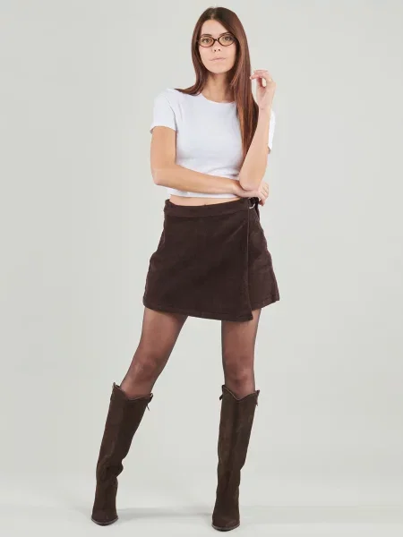 Samt kratak mini suknja Vero Moda smeđa