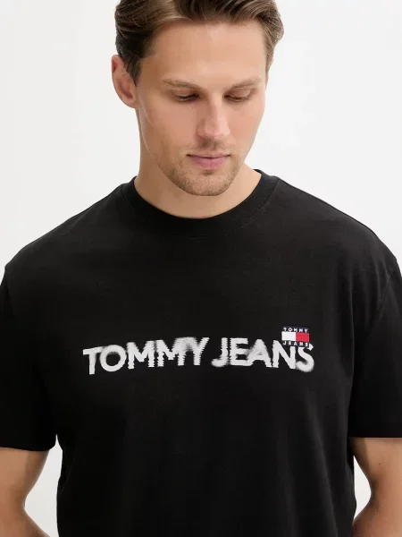Tričko Tommy Jeans s potiskem černá