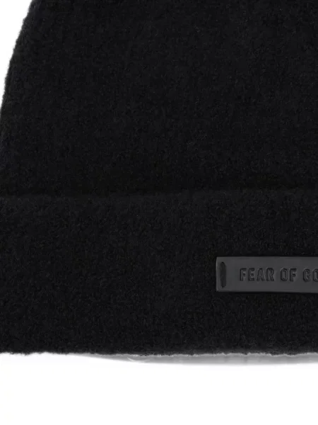 Vunena kapa Fear Of God s autogramom crna