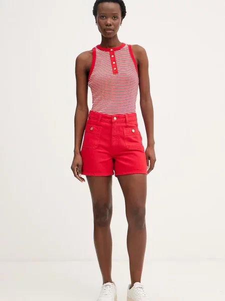 Tommy Hilfiger top bombažen rdeča