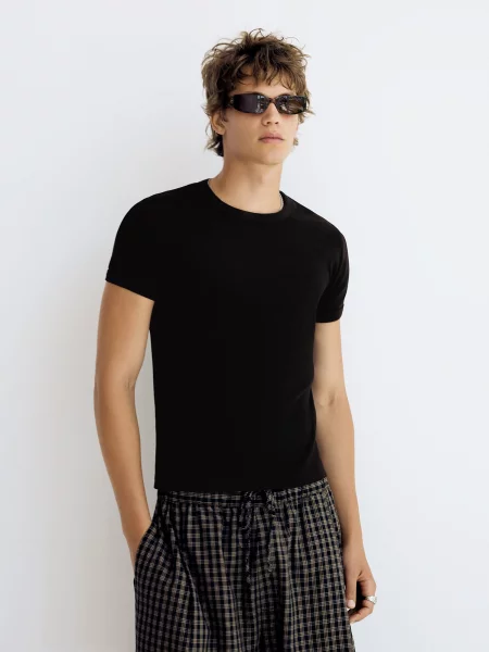 Bershka Tričko čierna