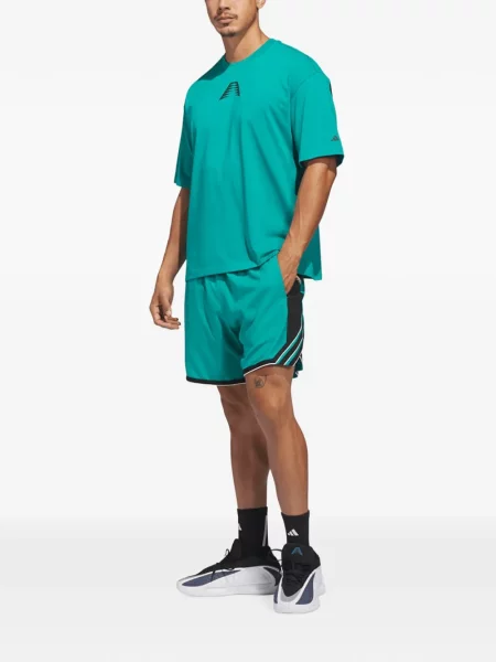 Csíkos kötött galléros póló Adidas fekete