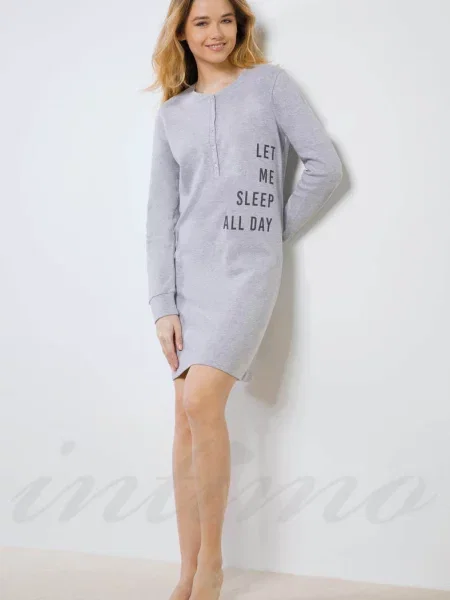 Трикотажная ночнушка сіра