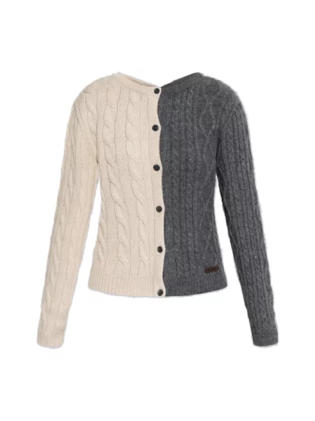 Sweter z golfem Moschino wełniany do golfa szary