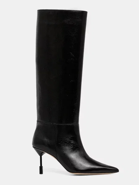 Шкіряні чоботи MSGM на шпильці чорний