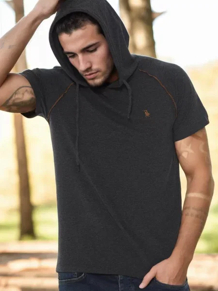 Тениска Dewberry с качулка сиво