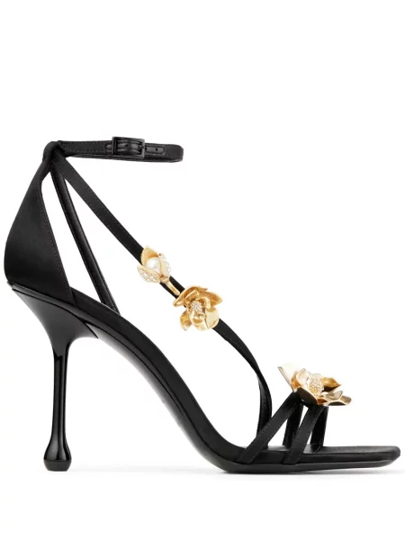 Sandale Jimmy Choo cu model floral negru