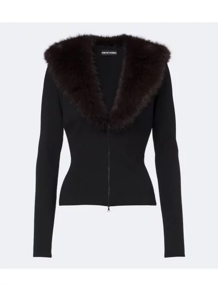 Cardigan David Koma tricotate negru