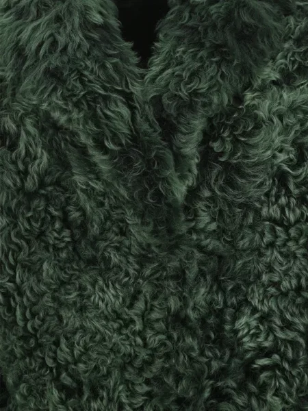 Haină din piele de oaie Prada verde