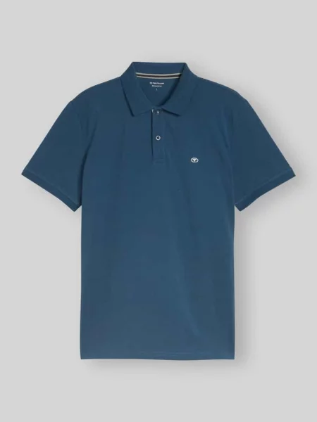 Koszulka polo z czystej bawełny o kroju regular fit Tom Tailor granatowa