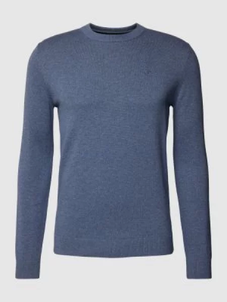 Sweter z dzianiny z okrągłym dekoltem Tom Tailor niebieski