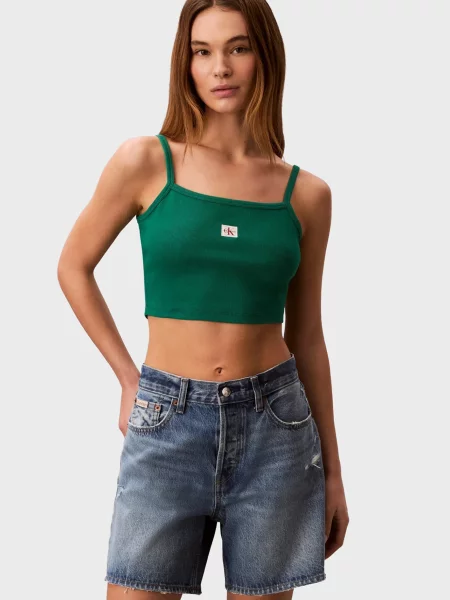 Детский топ Calvin Klein Jeans зеленый