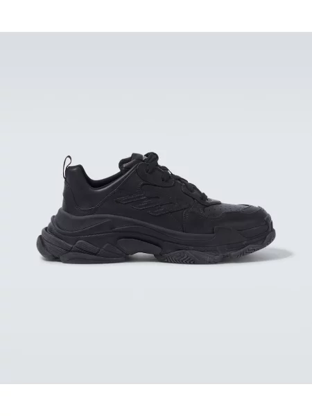 Usnjene superge Balenciaga Triple S črna