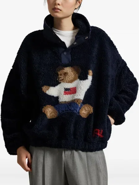 Chiloți Polo Ralph Lauren din țesătură twill cu autograf cu glugă albastru