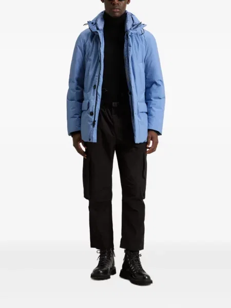 Geacă Woolrich cu glugă albastru