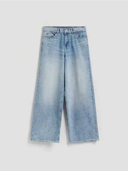 Reserved Jeansy baggy niebieski