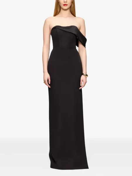 Rochie maxi V:pm Atelier drapată cu un umăr gol de costum negru