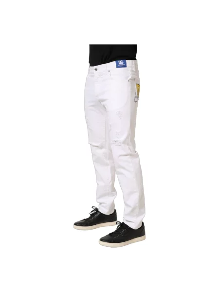 Skinny jeansy skinny Dolce And Gabbana białe
