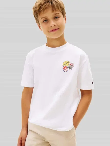 Męski t-shirt o kroju regular fit z czystej bawełny Tommy Hilfiger biała
