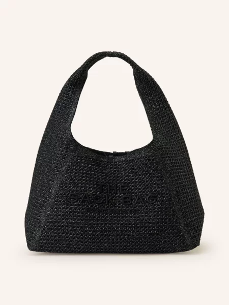 Marc Jacobs Vaková Kabelka The Crochet Sack Bag / stříbrná černá