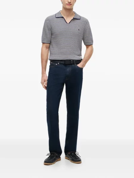 Ριγέ μπλούζα Tommy Hilfiger με αυτόγραφο μπλε
