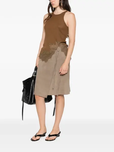 Top Dorothee Schumacher din dantelă maro