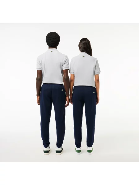 Lacoste Spodnie Dresowe O Zwężanym Kroju Z Nadrukiem granatowy