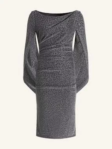 Vera Mont Sukienka Koktajlowa Z Błyszczącą Przędzą blau srebrna