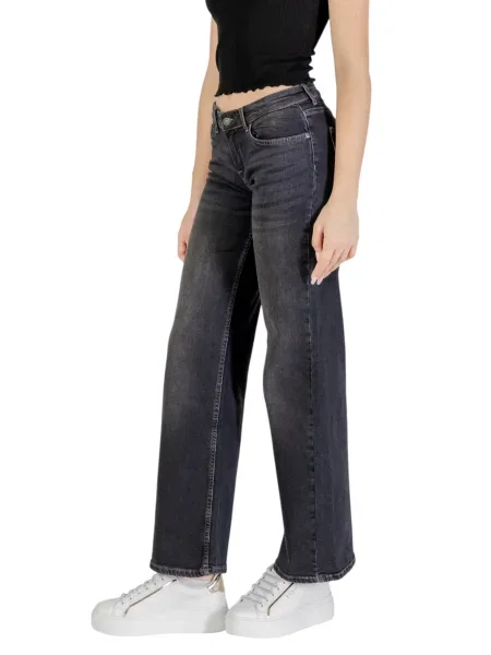 Jeansy z szeroką nogawką z mieszanki bawełny model ‘JUDY’ Only czarne