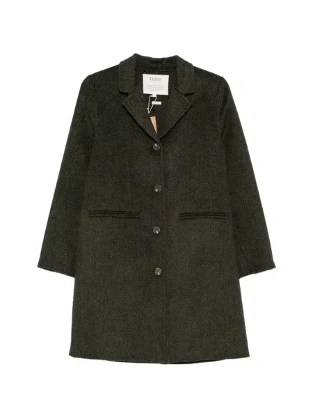 Palton Yerse cu model herringbone verde