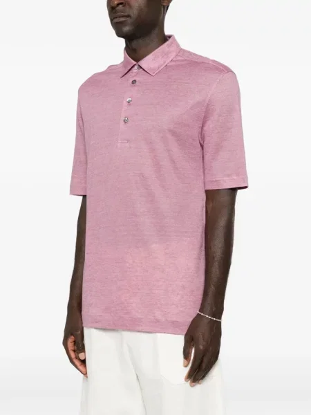 Scurt tricou polo Zegna roz