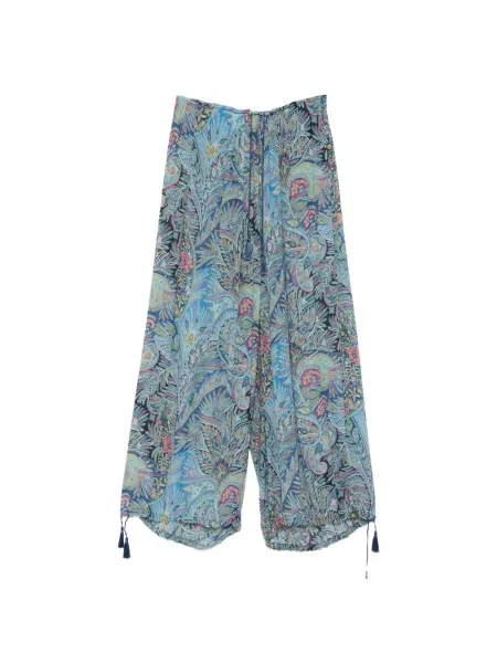 Pantaloni Etro cu model paisley albastru