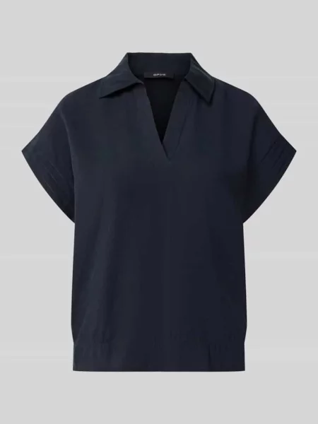 Bluzka z krótkim rękawem o kroju regular fit z mieszanki modalu model Sinula' Opus granatowa