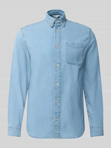 Koszula jeansowa o kroju regular fit z brustaszą model BROOK' Jack & Jones niebieska