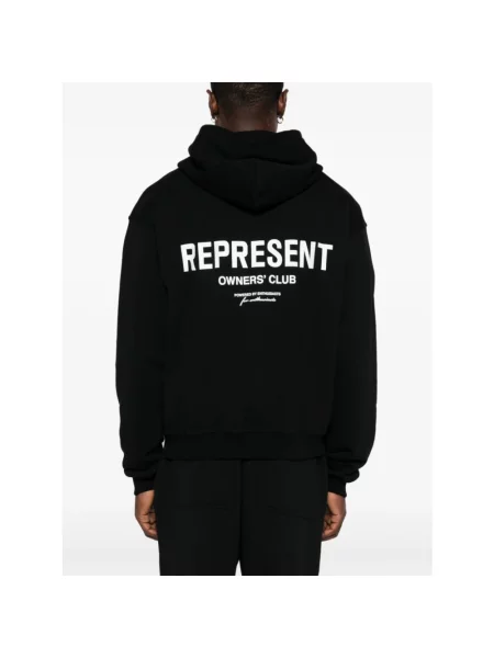 Represent bluza Represent Owners Club Zip Hoodie z kapturem z nadrukiem czarny