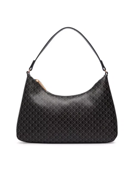 Calvin Klein Geantă Emblem Aop Small Shoulder Bag negru
