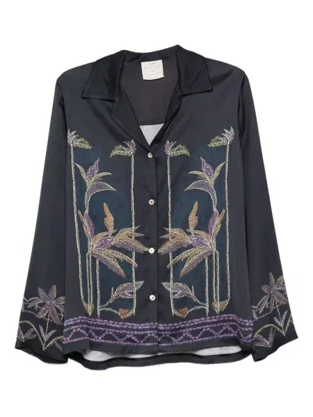 Cămașă Forte_forte cu model floral albastru