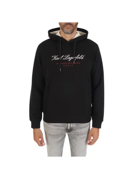Bluza z kapturem Karl Lagerfeld z kapturem czarna