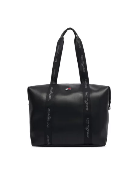 Tommy Jeans torebka shopper z imitacji skóry czarna