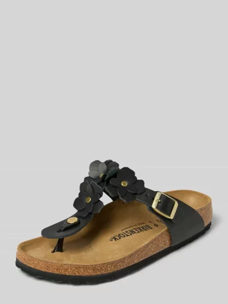 Japonki z naturalnej skóry model GIZEH FLOWER EMBELLISHMEN' Birkenstock czarne