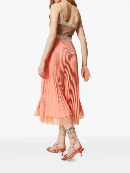 Rochie Twinset plisată de costum portocaliu