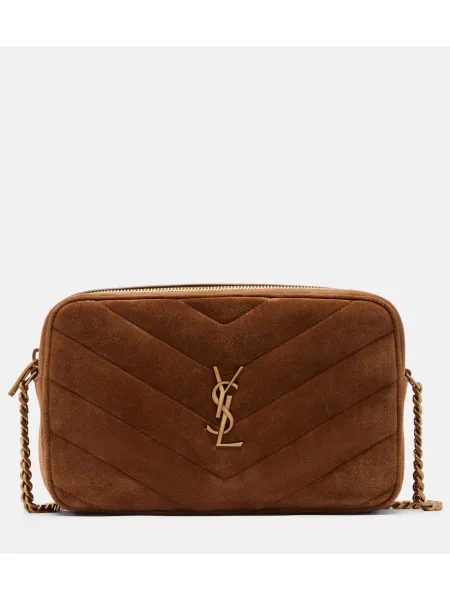 Geantă Saint Laurent din piele de căprioară maro