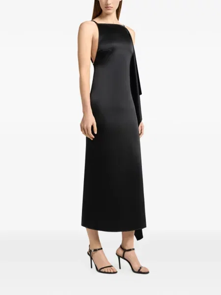 Rochie midi Courreges din satin drapată negru