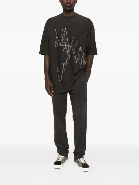 Siuvinėtos kelnės Moncler + Rick Owens ruda
