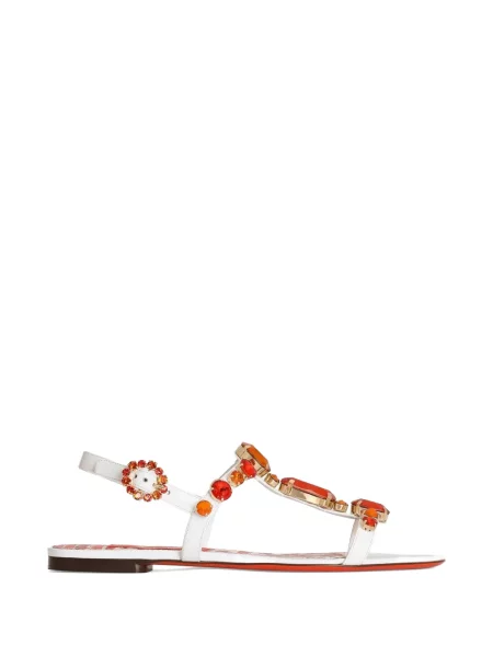 Șlapi Dolce & Gabbana cu broderie alb