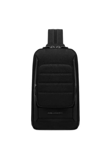 Geantă crossbody Piquadro cu autograf negru