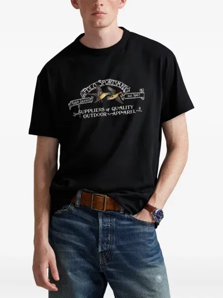 Ριγέ polo Polo Ralph Lauren με κουκούλα με αυτόγραφο λευκό
