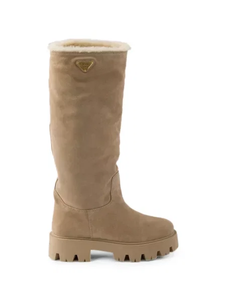 Botine Prada din piele de căprioară